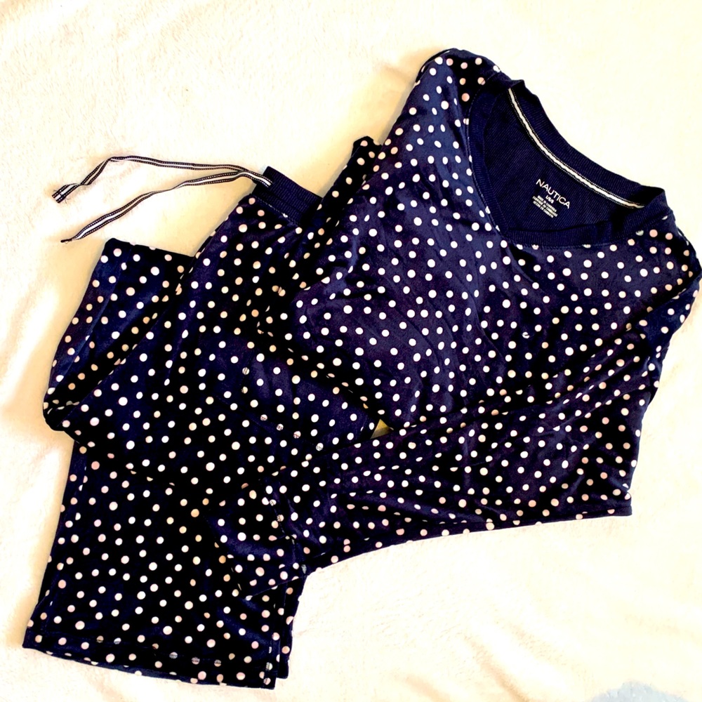 Navy polka dot Nautica pjs